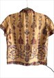 1920S STYLE 90S SATIN BLOUSE PAISLEY 