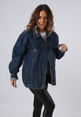 VINTAGE DENIM JACKET OVERSIZED FITTED UK 20 XXXL (AEC)