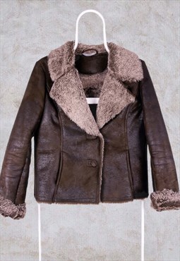 Vintage St Michael Faux Fur Jacket Women's UK 10