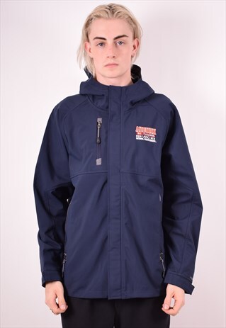 UNDER ARMOUR MENS VINTAGE JACKET LARGE NAVY BLUE 90S