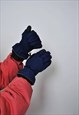 WOMEN SKI GLOVES, VINTAGE BLUE SNOWBOARD GLOVES FOR HER