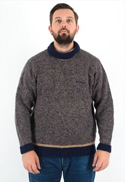 Vintage 2XL Men Jumper Pullover Sweater Wool Turtle Neck