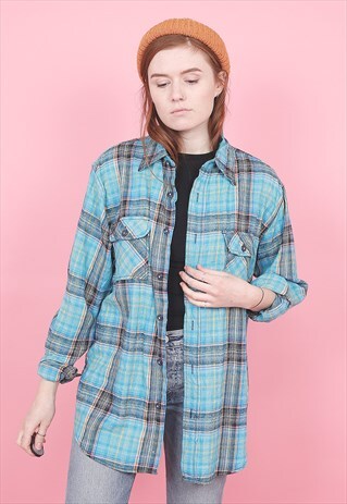 VINTAGE CHECKED FLANNEL SHIRT /R10351
