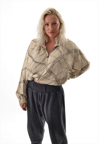 BEIGE LIGHTWEIGHT PATTERN JACKET GFJ504