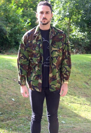 VINTAGE 90S ARMY JACKET - MEDIUM - INDIE - MILITARY CAMO