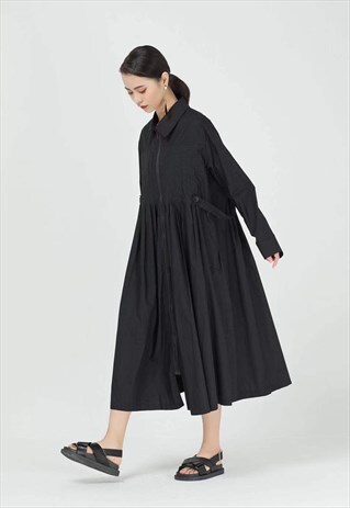 PLEATED MIDI DRESS