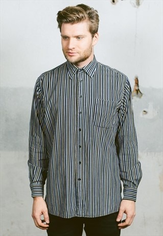 VINTAGE 90S STRIPED CORD SHIRT