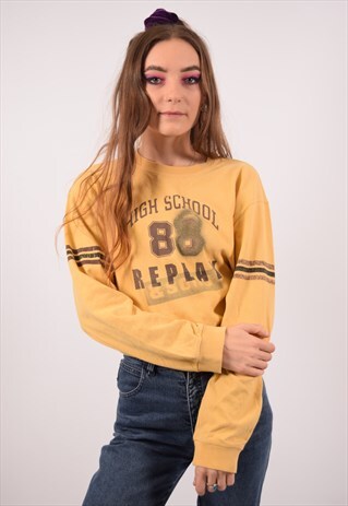 VINTAGE REPLAY AND SONS SWEATSHIRT JUMPER YELLOW