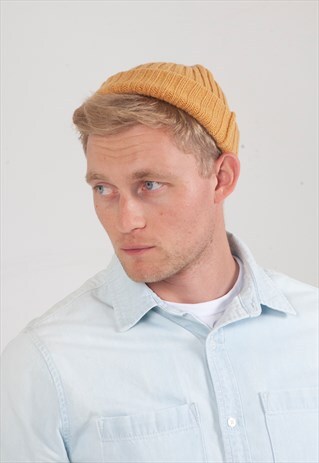 LAMBSWOOL 'MADE IN UK' BEANIE IN MUSTARD
