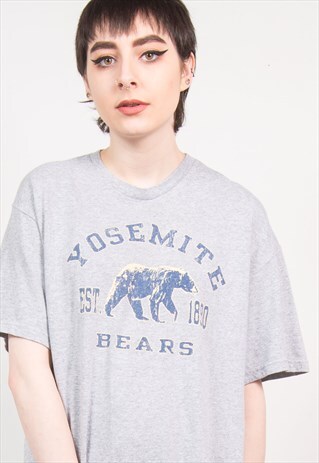 VINTAGE 90'S GREY YOSEMITE BEARS T-SHIRT