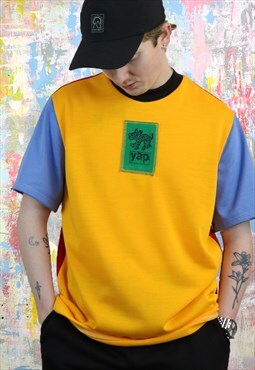 Short Sleeve Block Colour Tee with yap patch