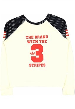 Vintage 90's Adidas Sweatshirt Three Stripes Crewneck Beige