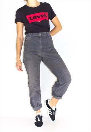 VINTAGE CHARCOAL WORN IN CORDUROY BOYFRIEND JEANS