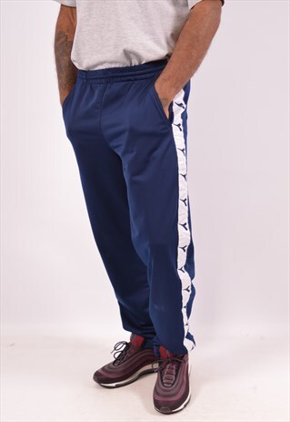 VINTAGE DIADORA TRACKSUIT TROUSERS NAVY BLUE