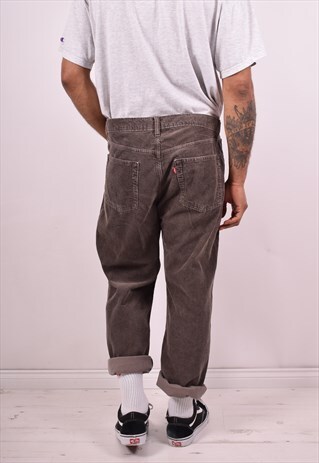 LEVI'S MENS VINTAGE CORDUROY TROUSERS W38 L27 BROWN 90S