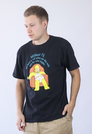 VINTAGE MENS THE SIMPSONS HOMER BIG LOGO T-SHIRT