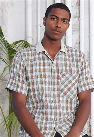 VINTAGE MISSONI CHEQUERED SHIRT GREEN RED