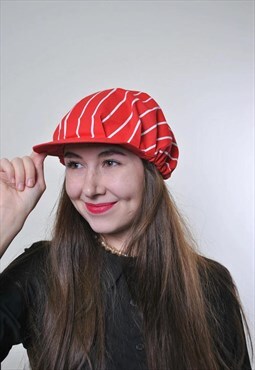 Vintage funny striped red driver cap 