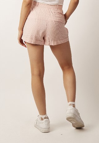 VINTAGE HIGH WAISTED PINK SEERSUCKER ASPESI SHORTS