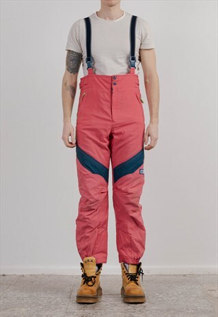 Vintage 90s Colmar Suspender Ski Snow Pants Purple Unisex M