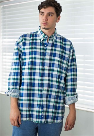 VINTAGE NAUTICA SHIRT LOGO FLANNEL 90S XL 12.8