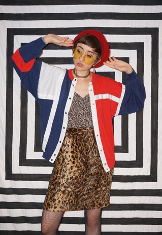 VINTAGE 80'S BLOCK COLOUR CARDIGAN