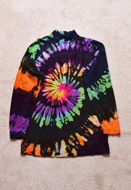 Vintage Raw Black Purple Tie Dye Top