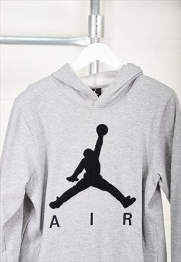 Vintage Nike Hoodie in Grey Pullover Sports Jumper XS