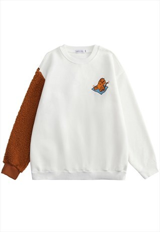 KALODIS STITCHING TIGER PATTERN TRENDY SWEATSHIRT