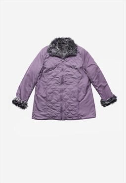 Vintage Y2K 00s reversible winter jacket in purple