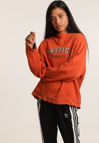 VINTAGE NAUTICA EMBROIDERED SPELLOUT SWEATSHIRT