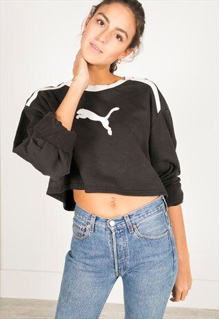 VINTAGE 90S PUMA CROP SWEATSHIRT/ R065