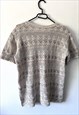 KNITTED CACAO CASUAL BOHO SUMMER BLOUSE 