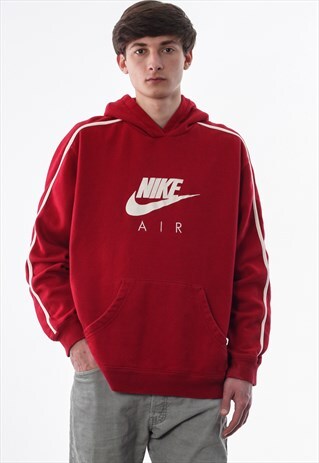 VINTAGE NIKE HOODIE 90S RED BIG LOGO
