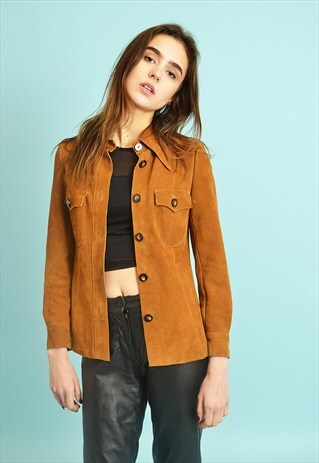 VINTAGE 70'S RETRO BOHO REAL SUEDE JACKET