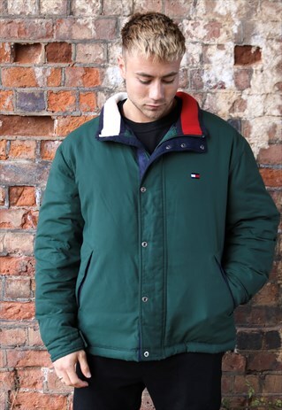 DARK GREEN TOMMY HILFIGER PUFFER JACKET