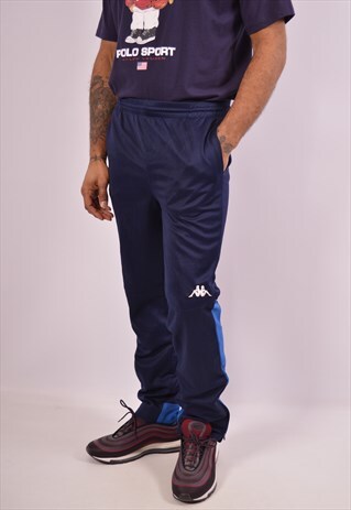 VINTAGE KAPPA TRACKSUIT TROUSERS NAVY BLUE