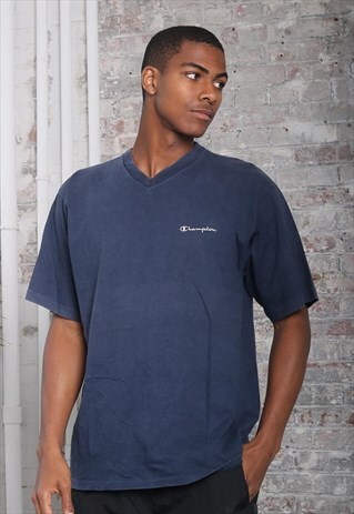 VINTAGE CHAMPION LOGO T-SHIRT NAVY BLUE