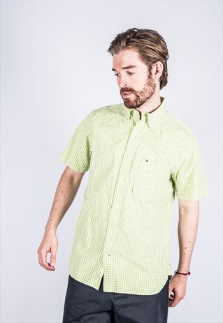 VINTAGE TOMMY HILFIGER SHIRT IN GREEN CHECKS