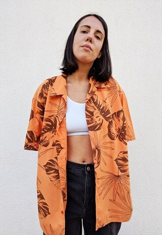 VINTAGE PATTERNED HAWAIIAN OVERSIZED SHORT SLEEVES SHIRT