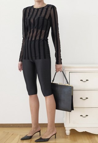 VINTAGE MESH STRIPE BLOUSE