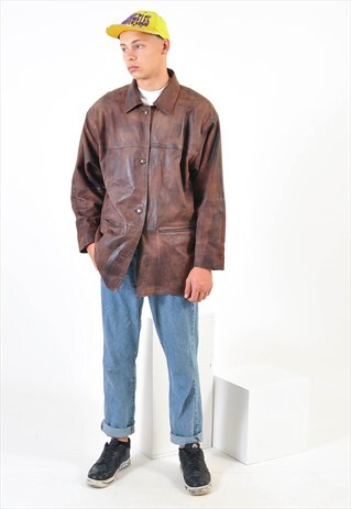 VINTAGE REAL LEATHER MAC JACKET