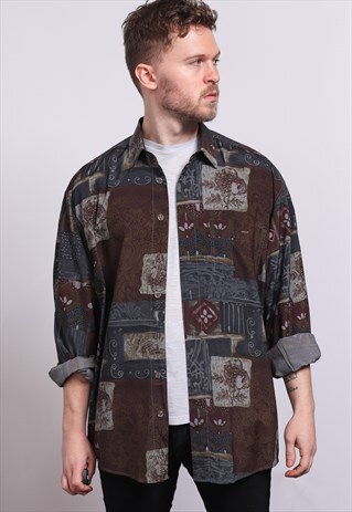 VINTAGE ABSTRACT PATTERNED SHIRT 90'S