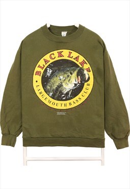 Sun Sportswear 90's Black Lake Fishing Crewneck Sweatshirt M