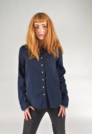 VINTAGE LEVI'S NAVY BLUE DENIM SHIRT