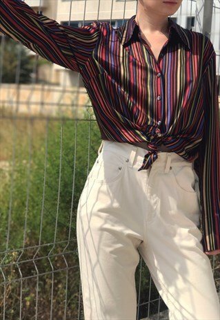 VINTAGE STRIPED SILK SHIRT