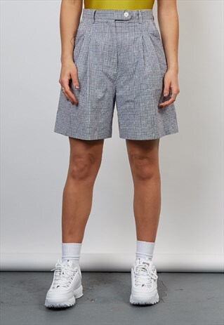 VINTAGE 80'S DESIGNER PLEAT GINGHAM SHORTS