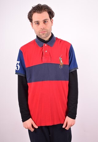 POLO RALPH LAUREN MENS VINTAGE POLO SHIRT XXL MULTI STRIPES