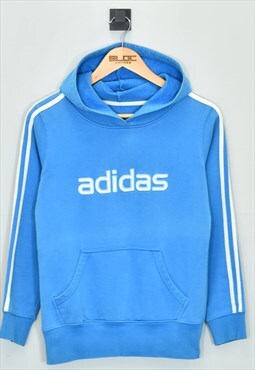 Vintage Adidas Hooded Sweatshirt Blue XXSmall
