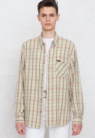 VINTAGE GREEN MARLBORO CLASSICS LONG SLEEVE CHECKERED SHIRT